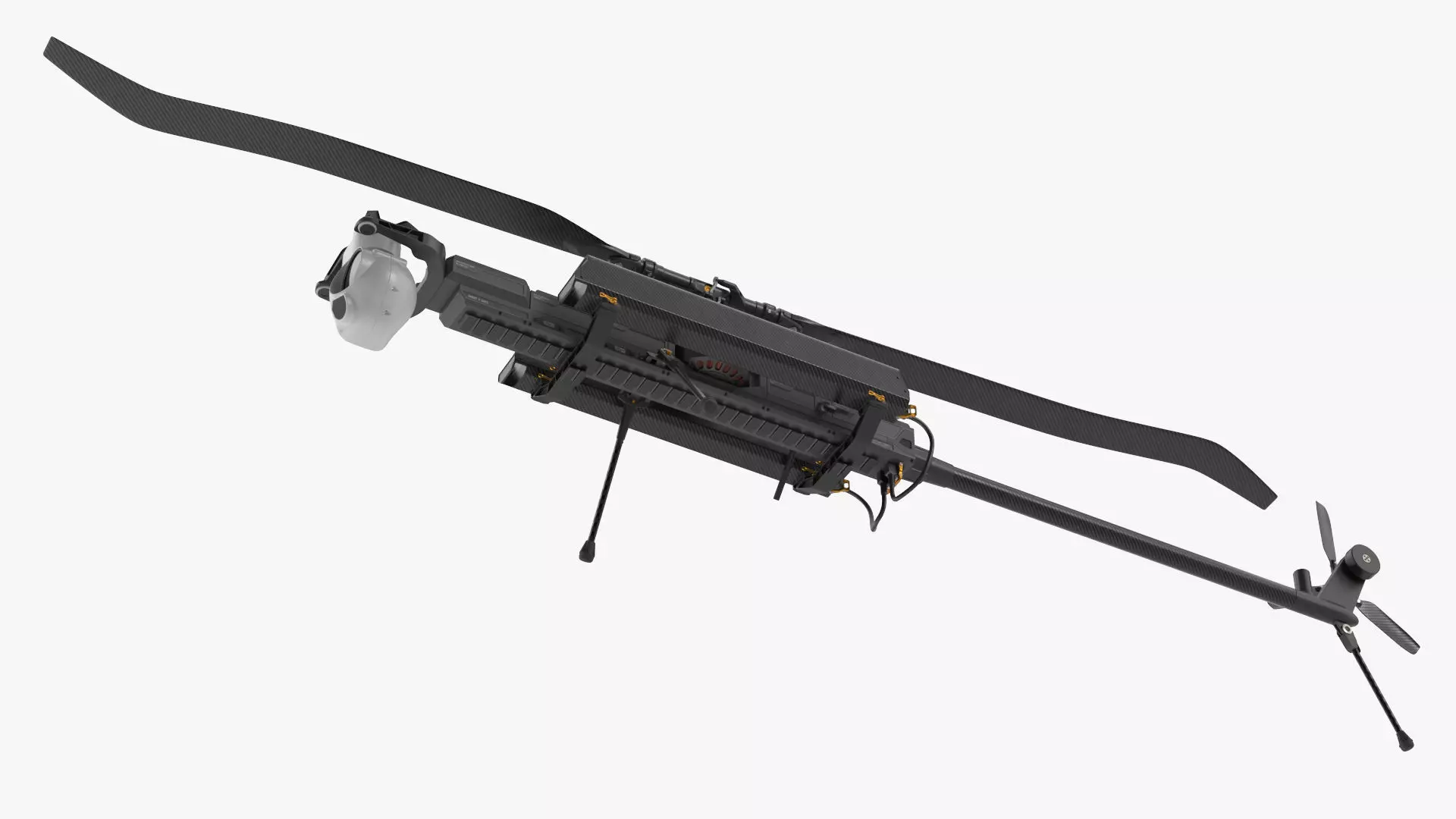 Ghost-X Military Drone Rigged for Maya 3D model_8