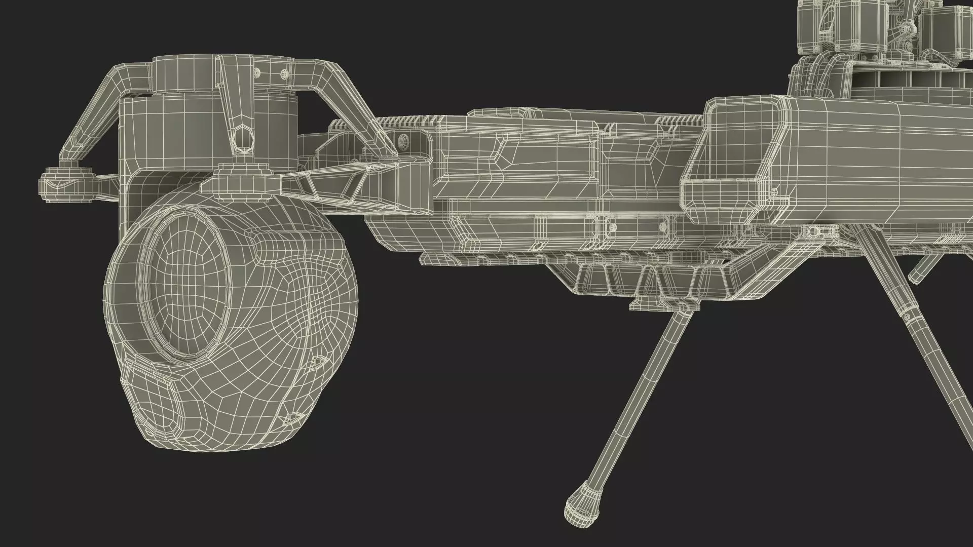 Ghost-X Military Drone Rigged for Maya 3D model_25