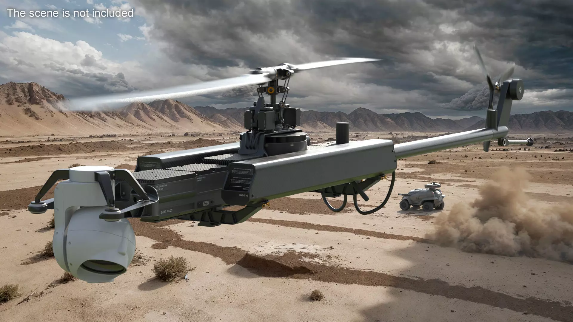 Ghost-X Military Drone Rigged for Maya 3D model_0