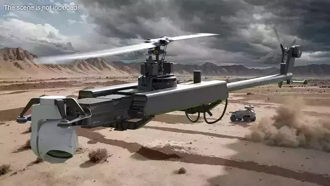 Ghost-X Military Drone Rigged for Maya 3D model