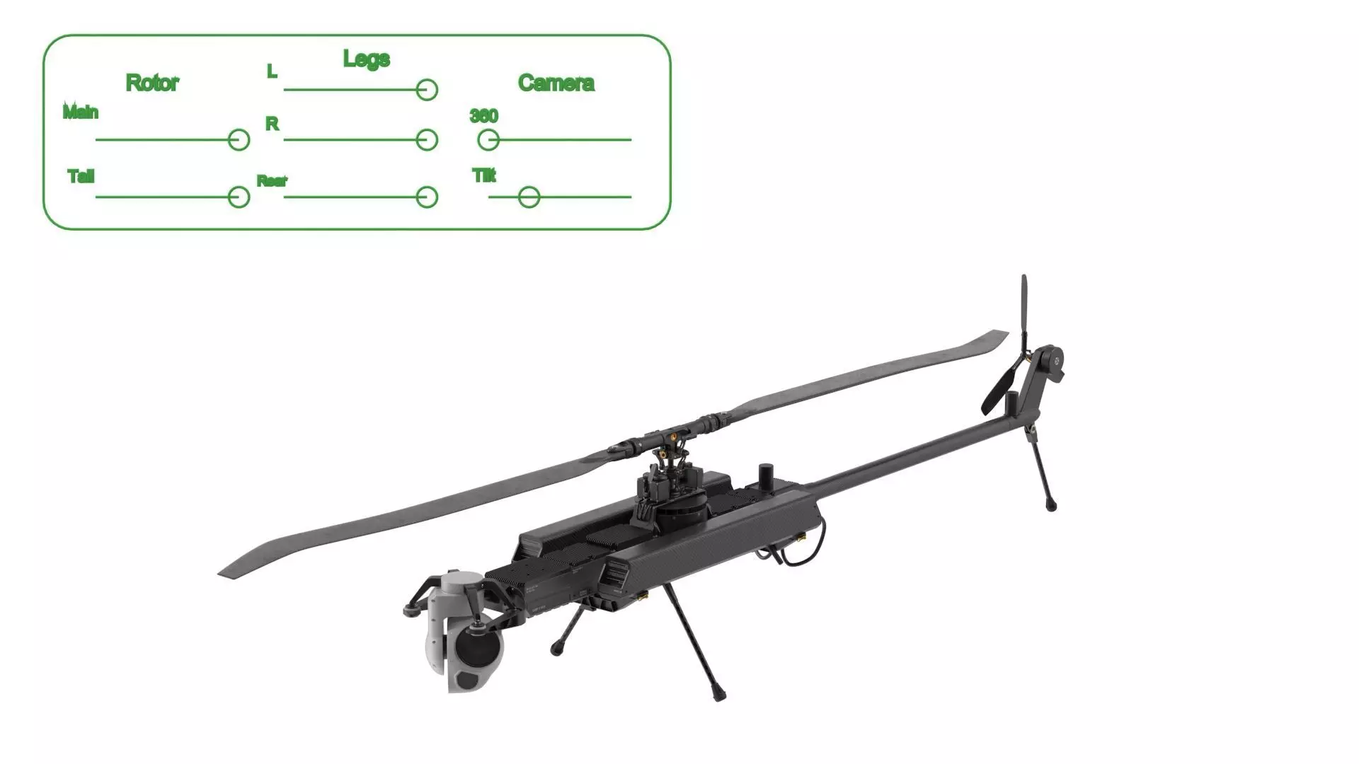 Ghost-X Military Drone Rigged for Maya 3D model_6