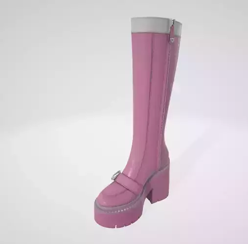 Baby Pink Leather Boots