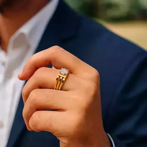 The Valor Solitaire Mens Ring