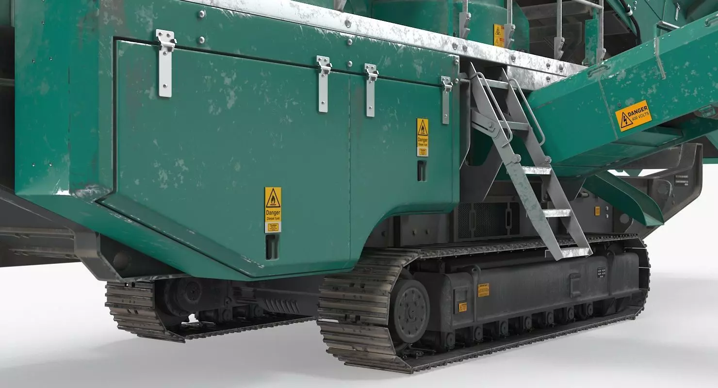 Cone Crusher Machine Dirty 3D model_12