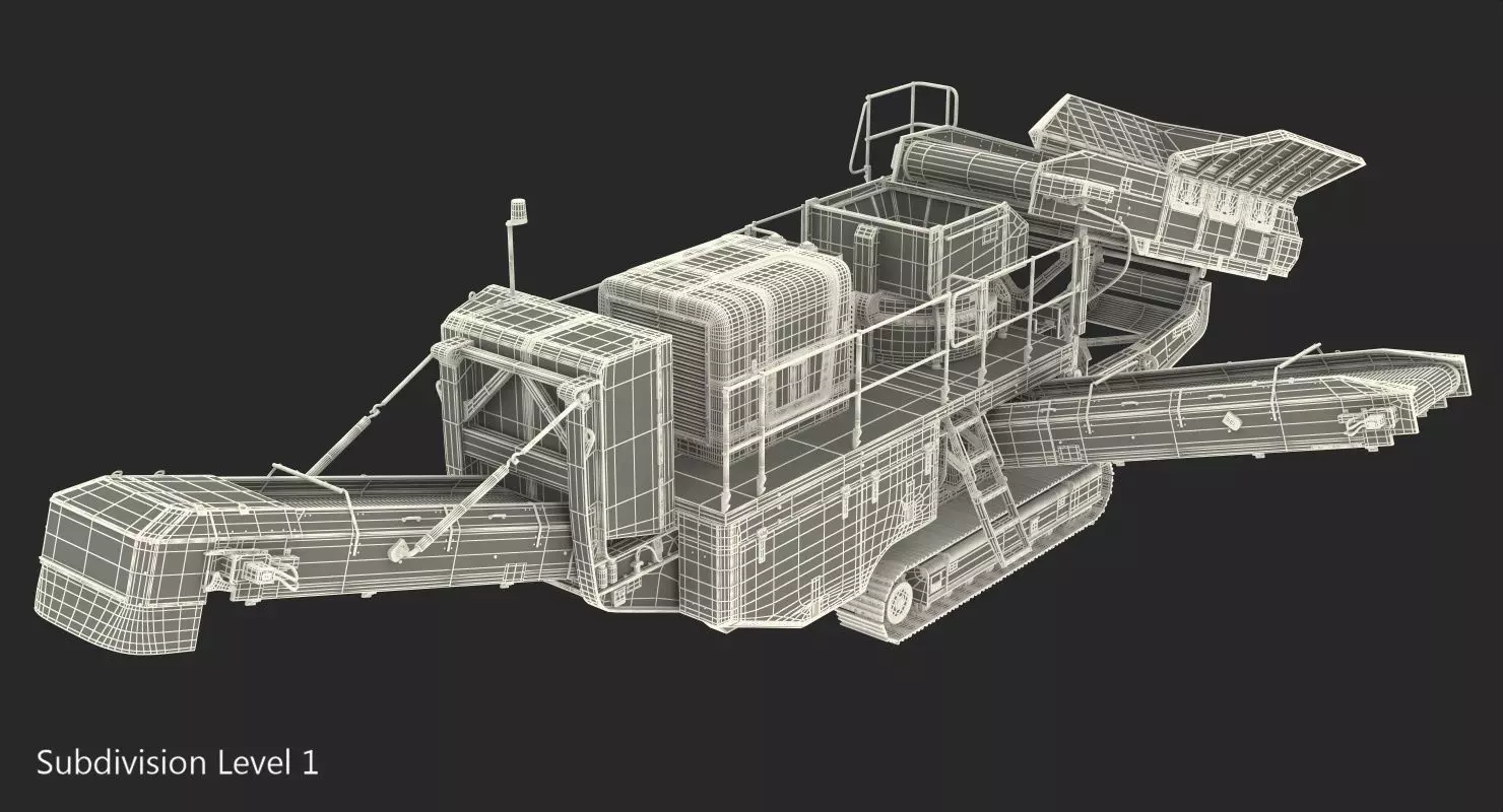 Cone Crusher Machine Dirty 3D model_17