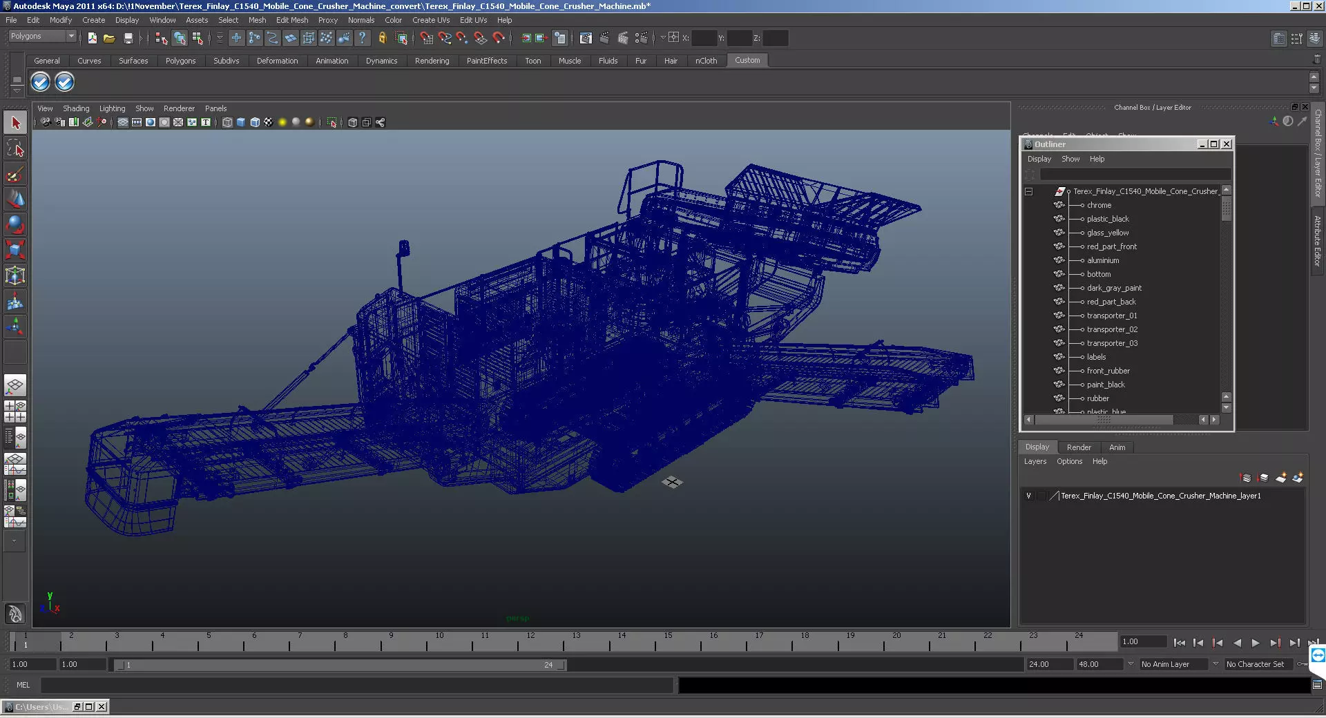 Cone Crusher Machine Dirty 3D model_22