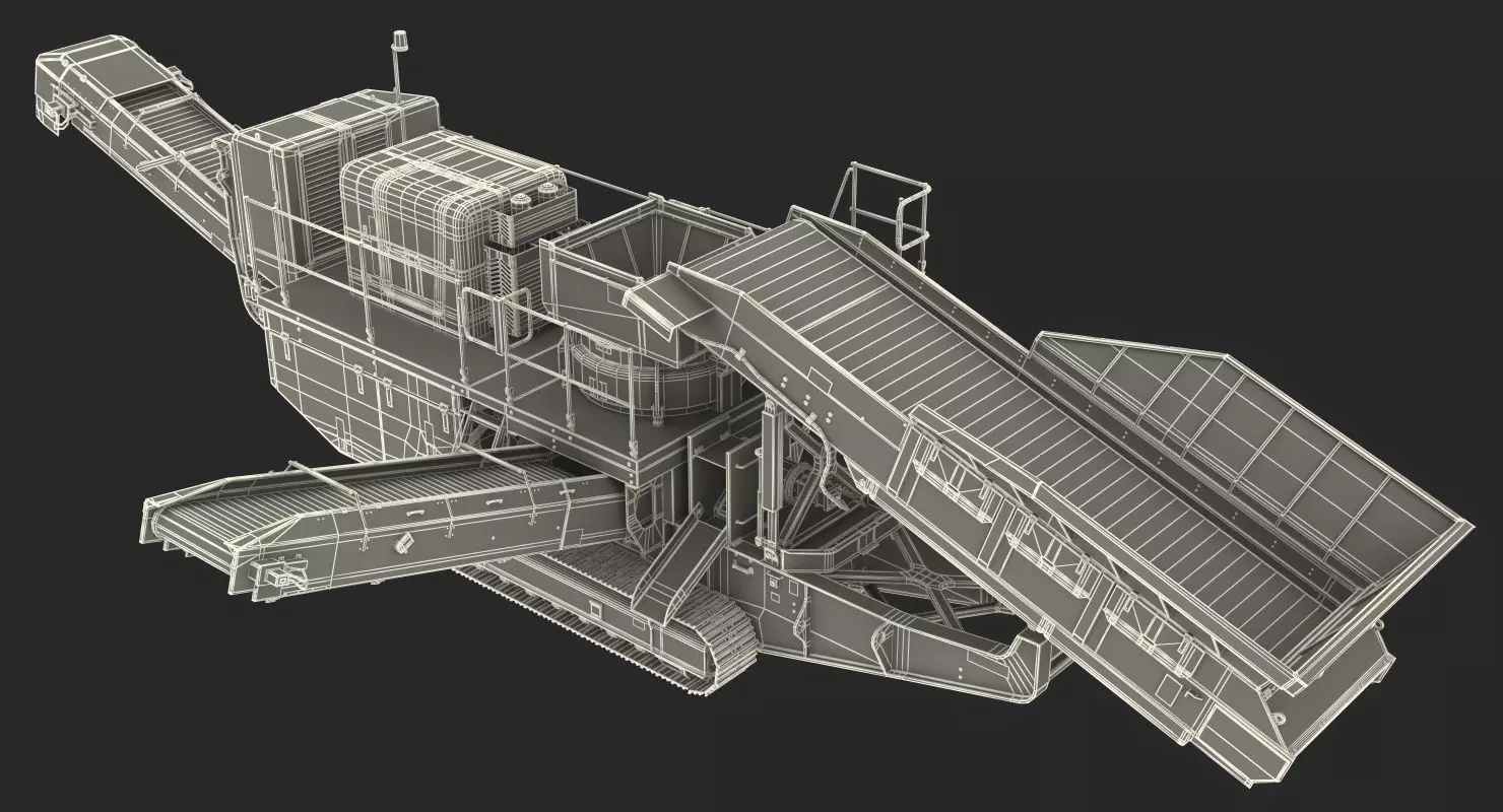 Cone Crusher Machine Dirty 3D model_23