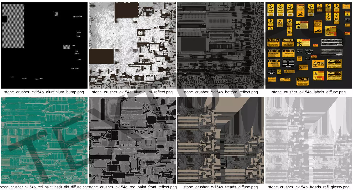 Cone Crusher Machine Dirty 3D model_19