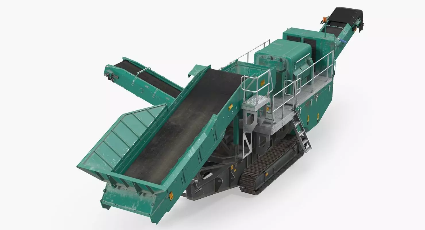 Cone Crusher Machine Dirty 3D model_0