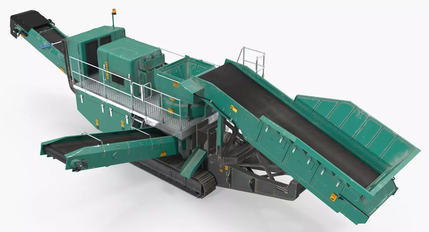 Cone Crusher Machine Dirty 3D model_2