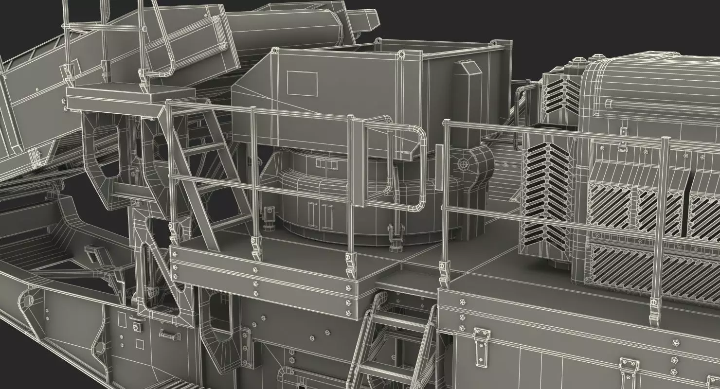 Cone Crusher Machine Dirty 3D model_25