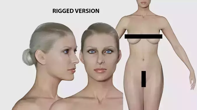 Young Caucasian Woman - Nude - Rigged