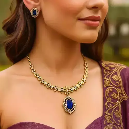 Sapphire Sovereign Necklace Set    