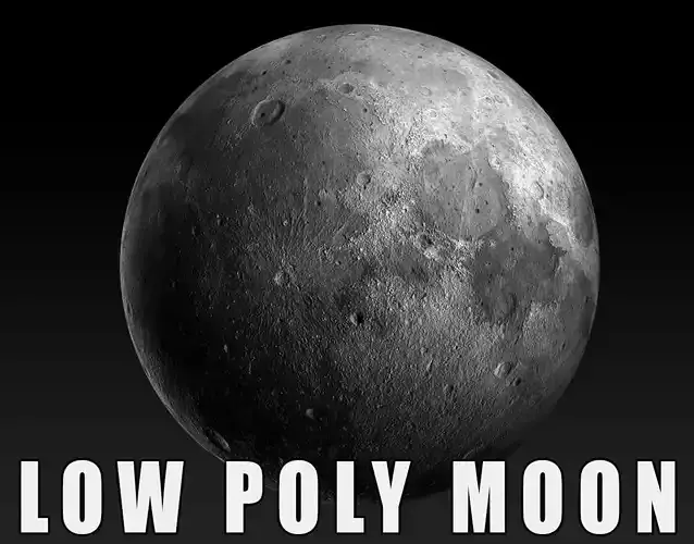 Moon Low poly 3d Model Low-poly 3D model