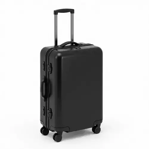 Modern Black Travel Suitcase 3D Model