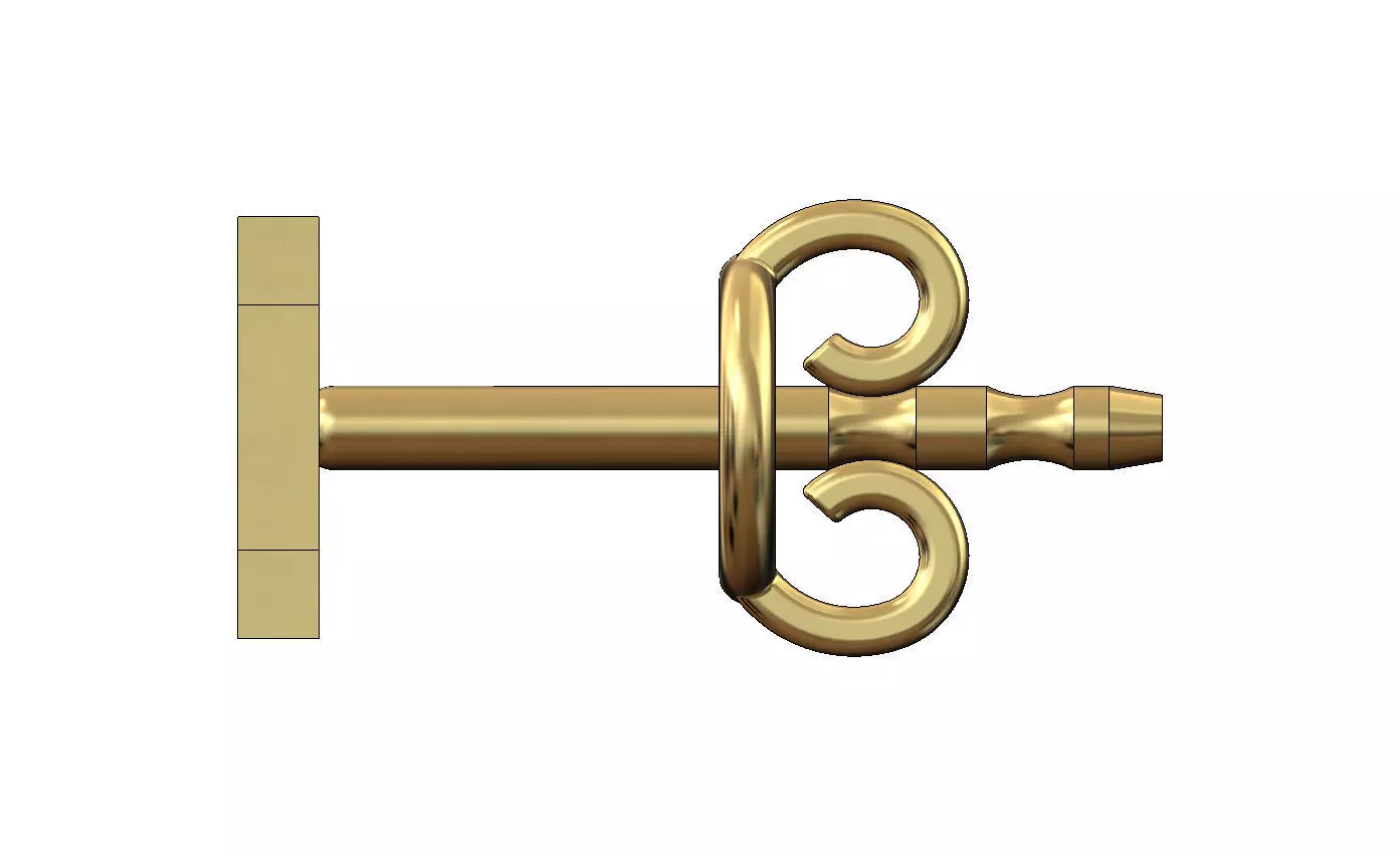 I letter varsity font stud earring 3D print model_2