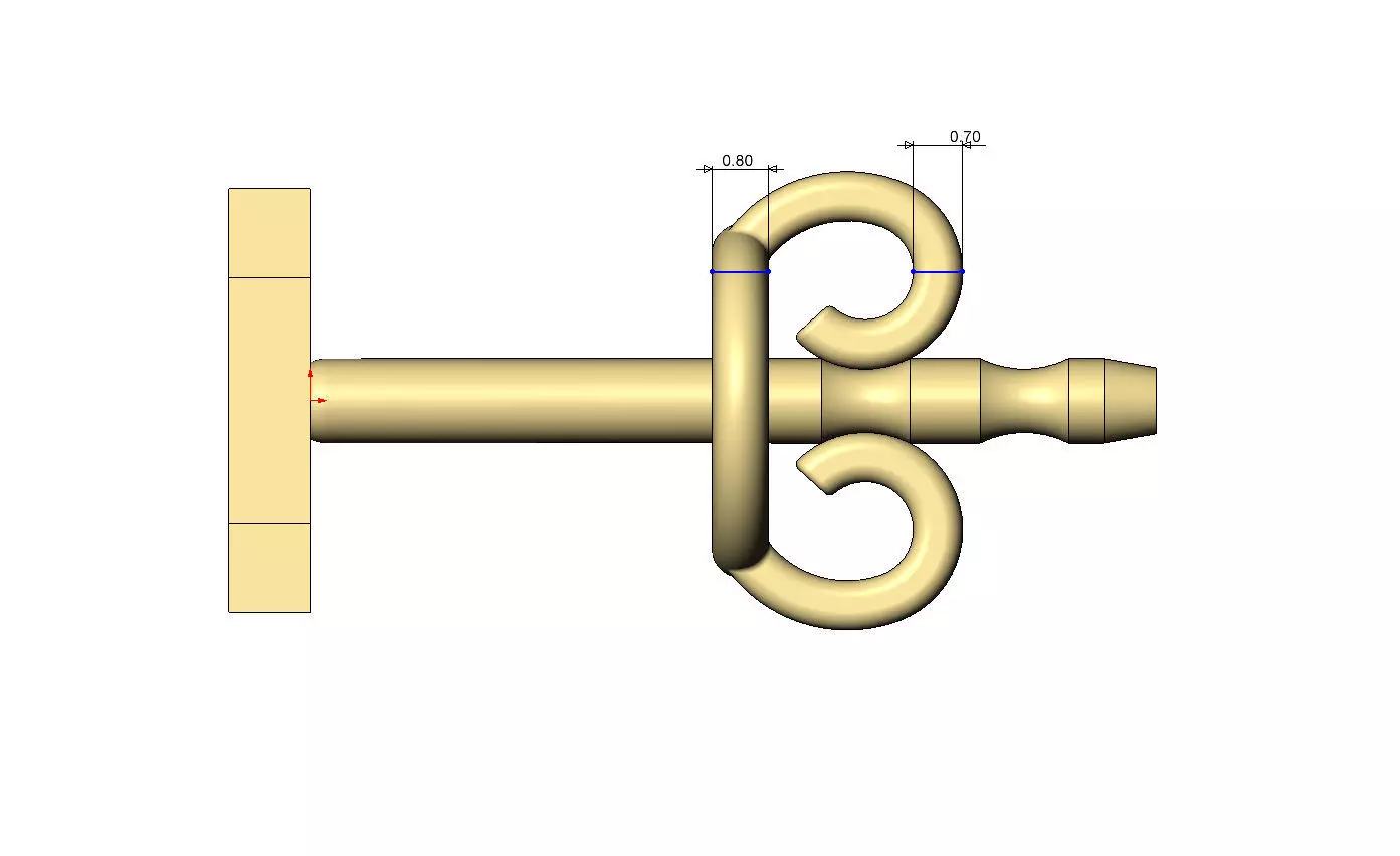 I letter varsity font stud earring 3D print model_9