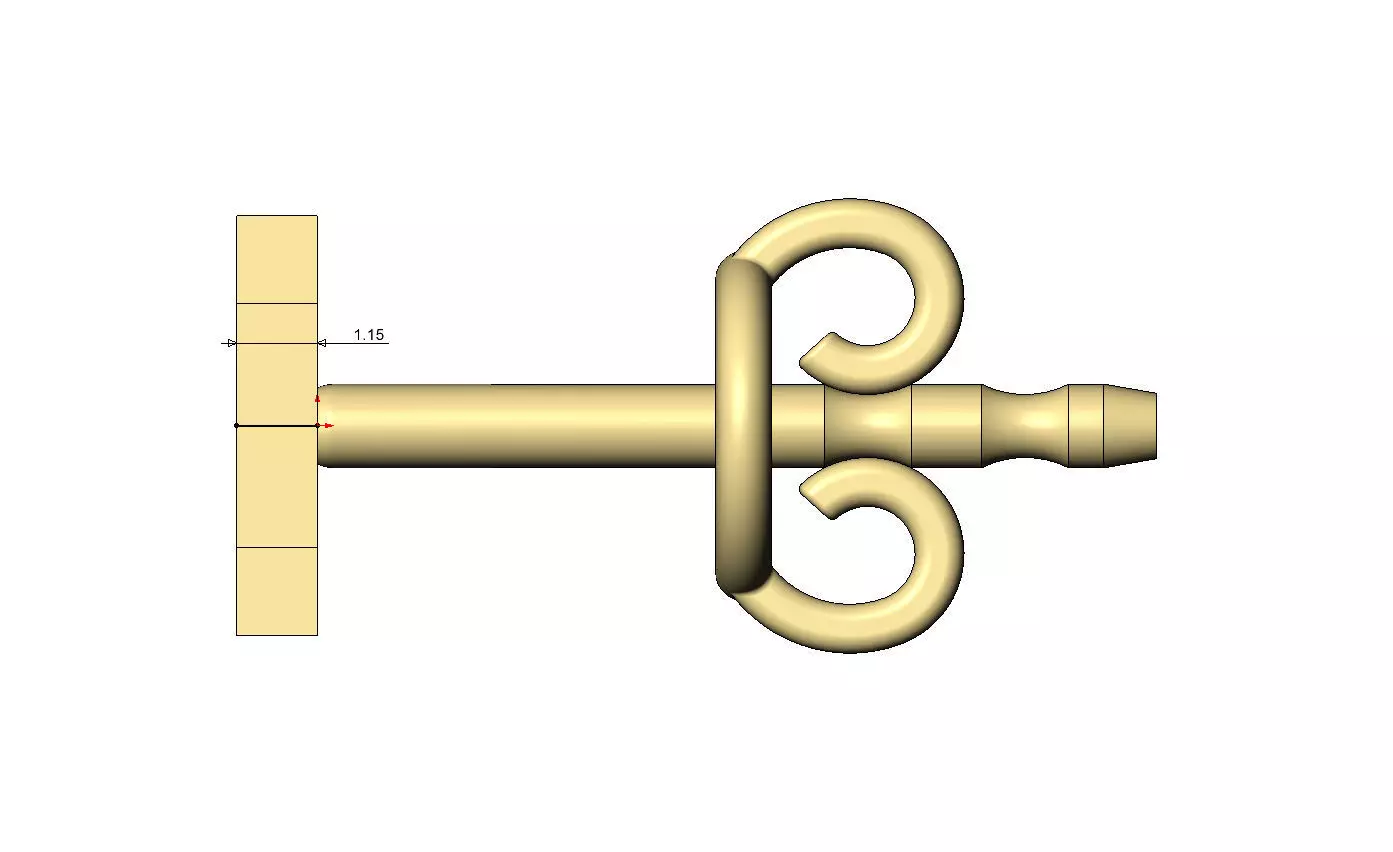 I letter varsity font stud earring 3D print model_7