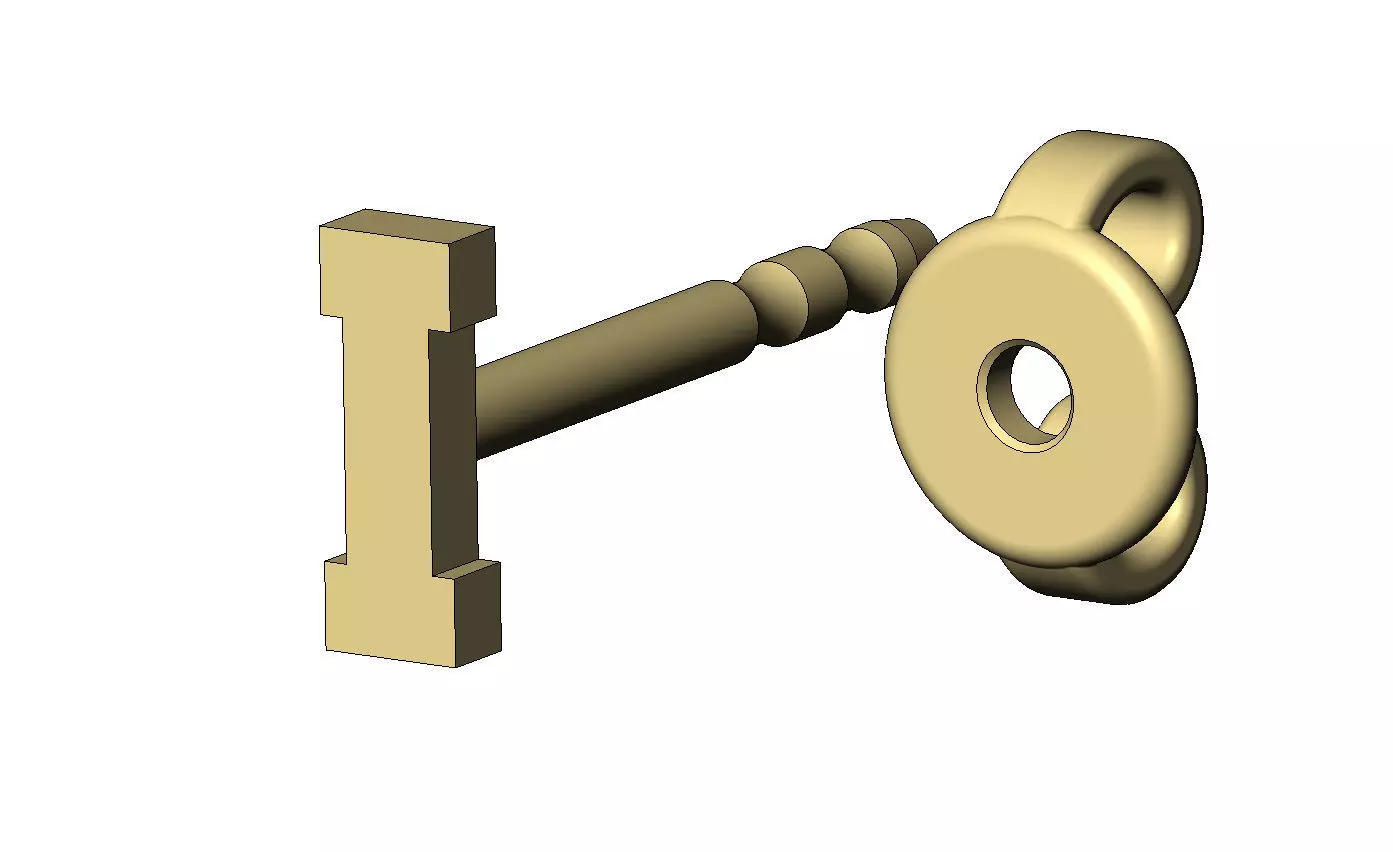 I letter varsity font stud earring 3D print model_5