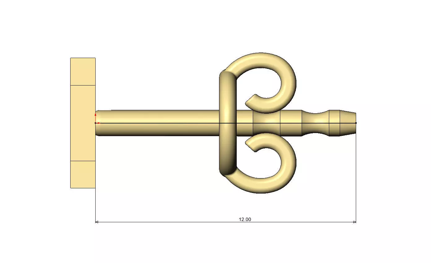 I letter varsity font stud earring 3D print model_8