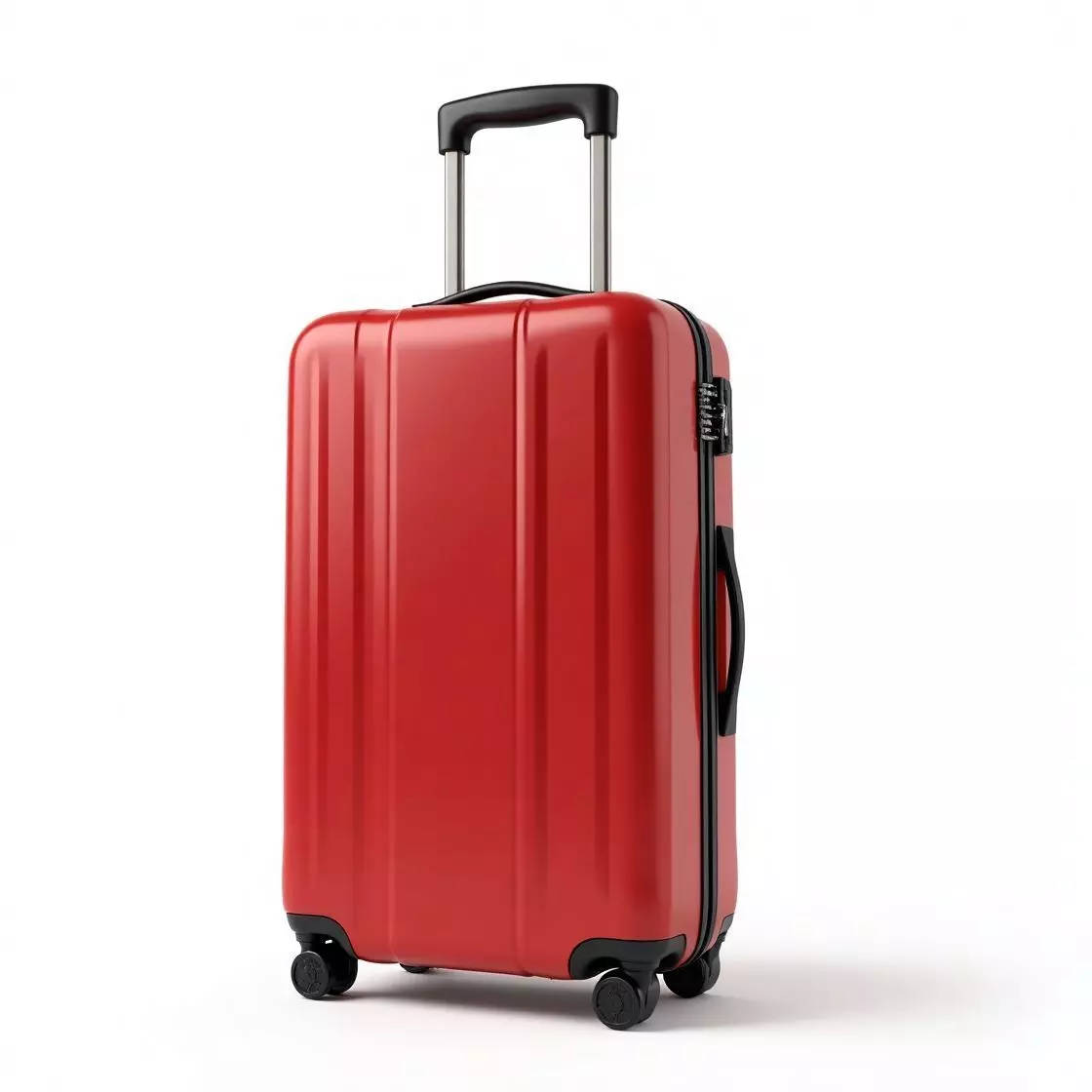 Vibrant Red Travel Suitcase 3D Model Low-poly 3D model_0