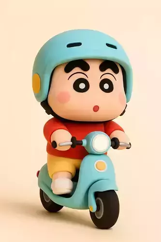 Shinchan Scooter Ride 3D Model 3D print model