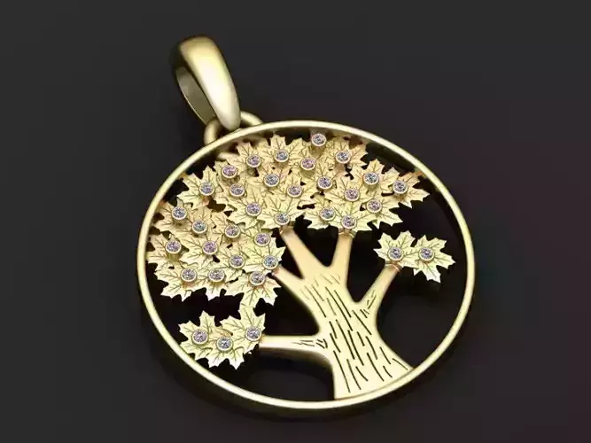 tree of life pendant 3D printable model  