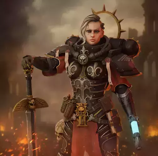 Adepta Sororitas Low-poly 3D model
