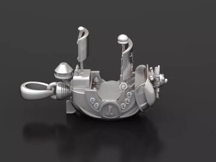 pirate ship pendant 3D printable model   3D print model_3