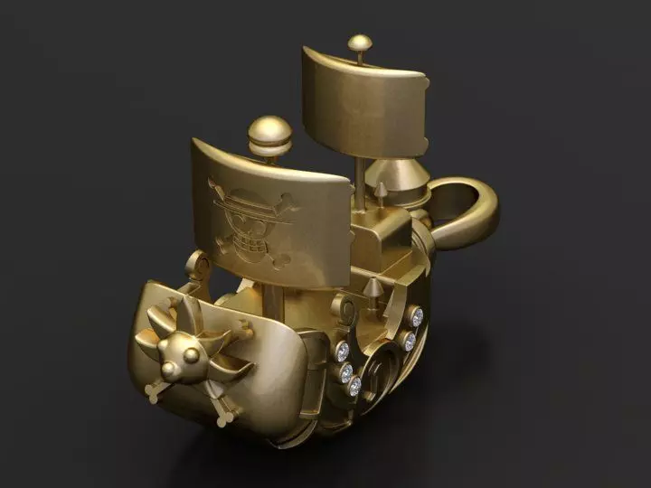 pirate ship pendant 3D printable model   3D print model_1