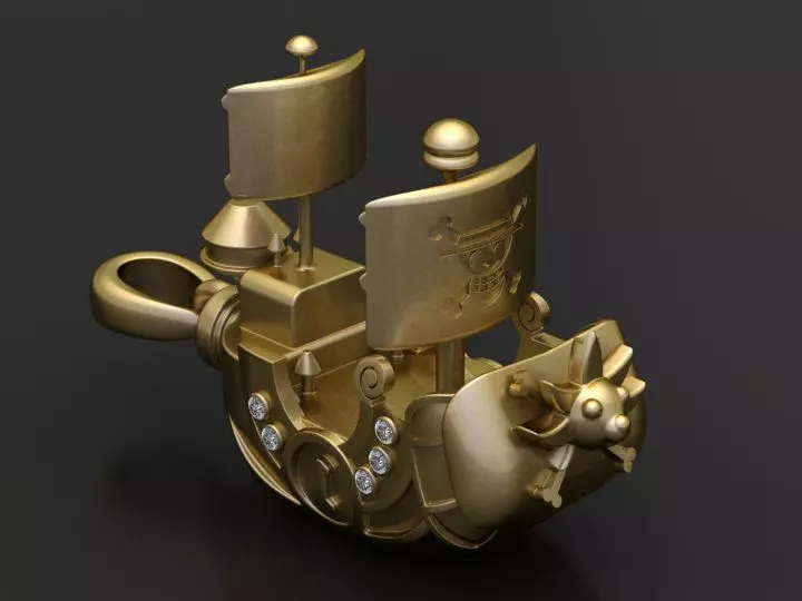 pirate ship pendant 3D printable model   3D print model_0