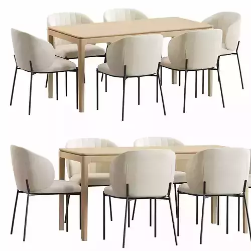 Shell back chair and Milford table