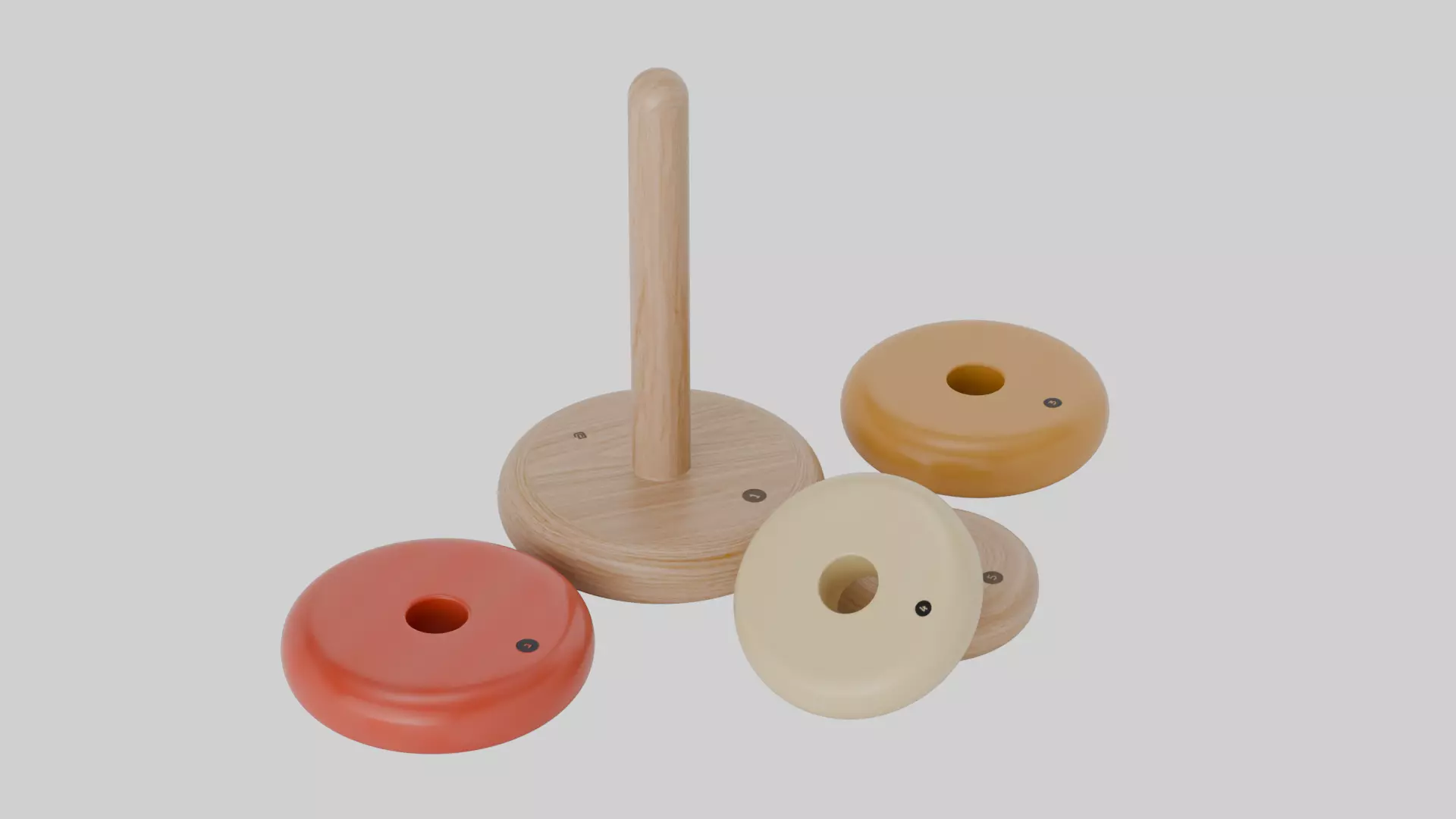 Wooden Stacking Kids Toy 01 3D model_4