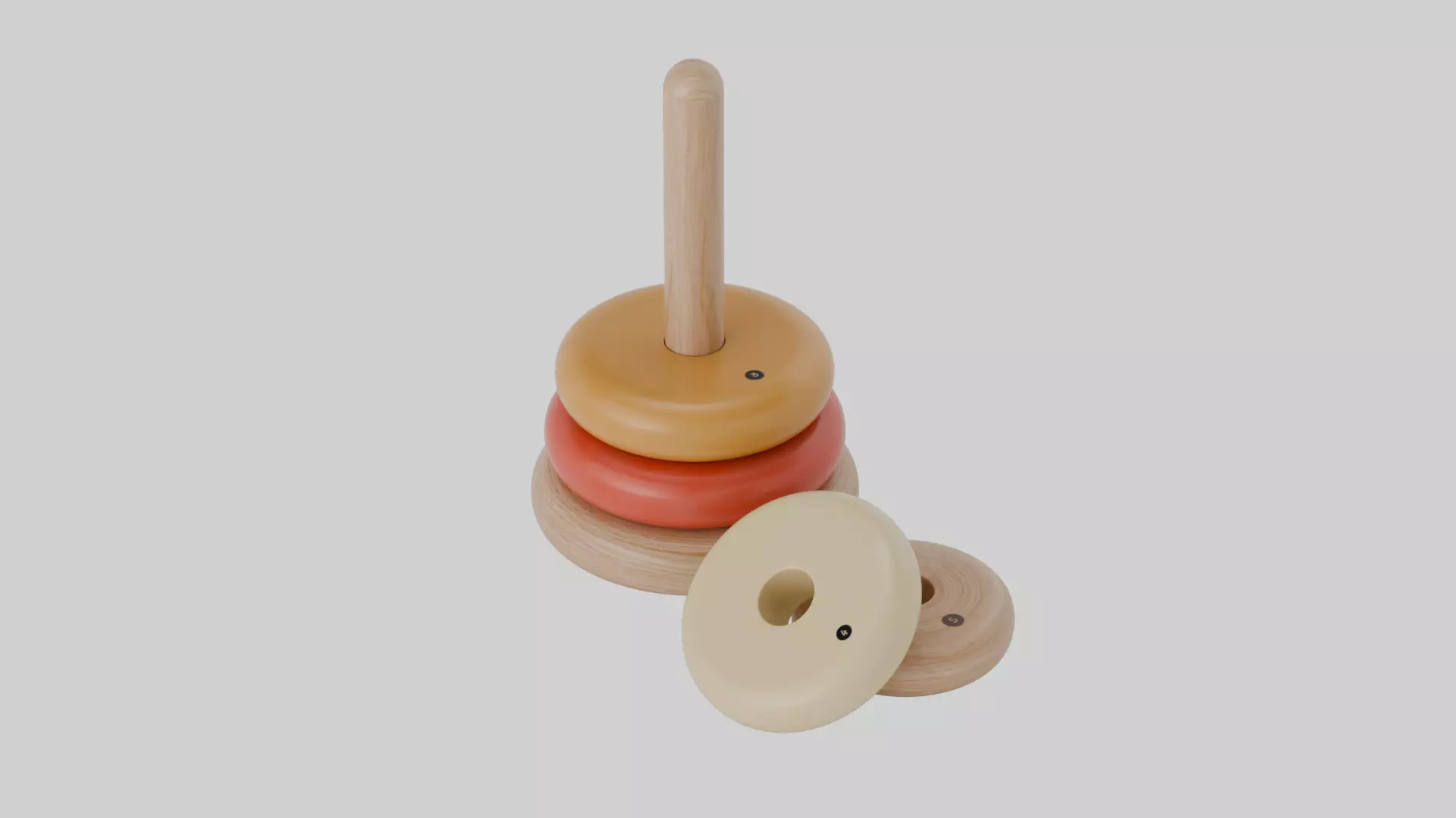 Wooden Stacking Kids Toy 01 3D model_3