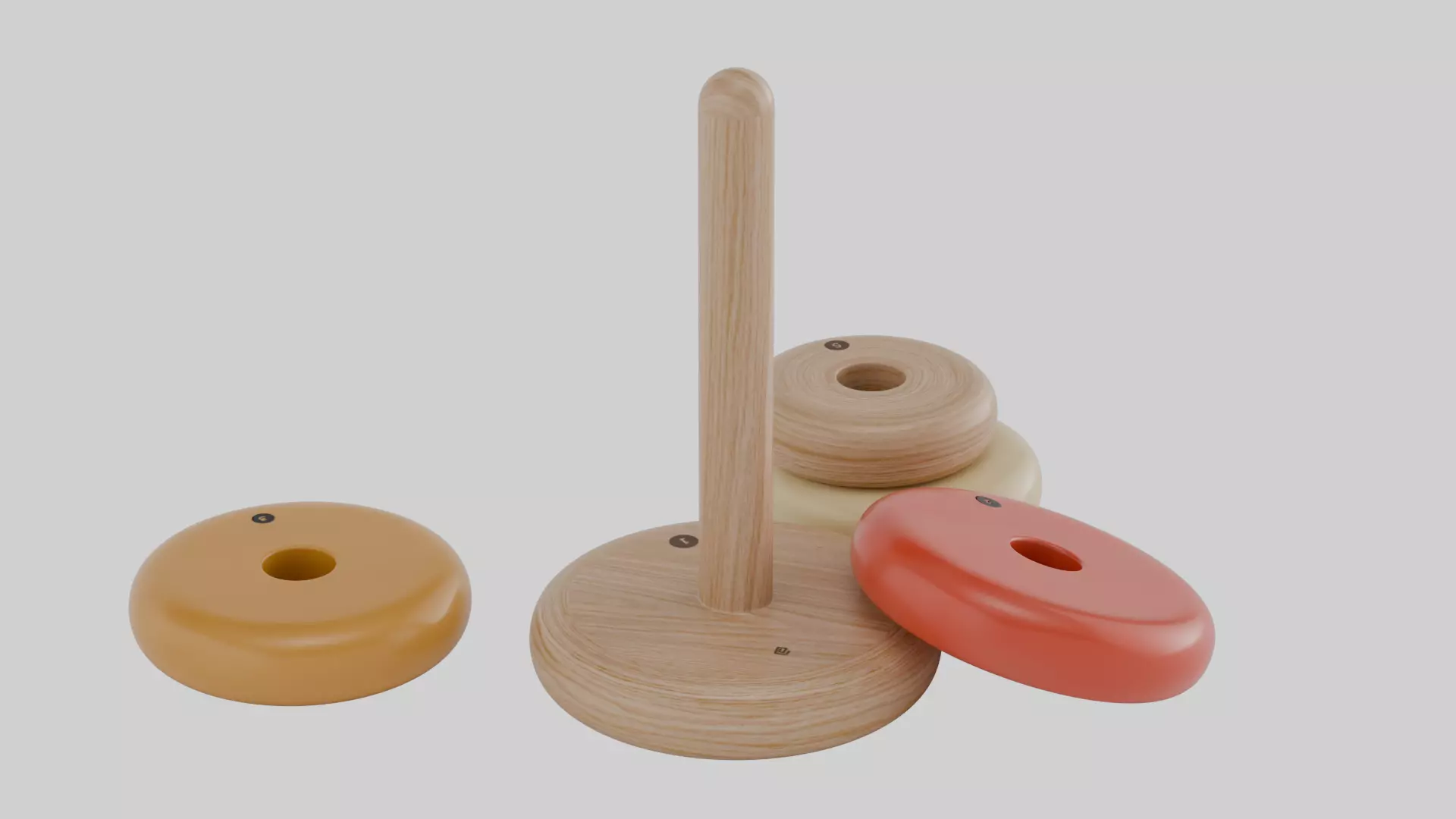 Wooden Stacking Kids Toy 01 3D model_5