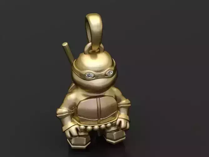 ninja turtle pendant 3D printable model 