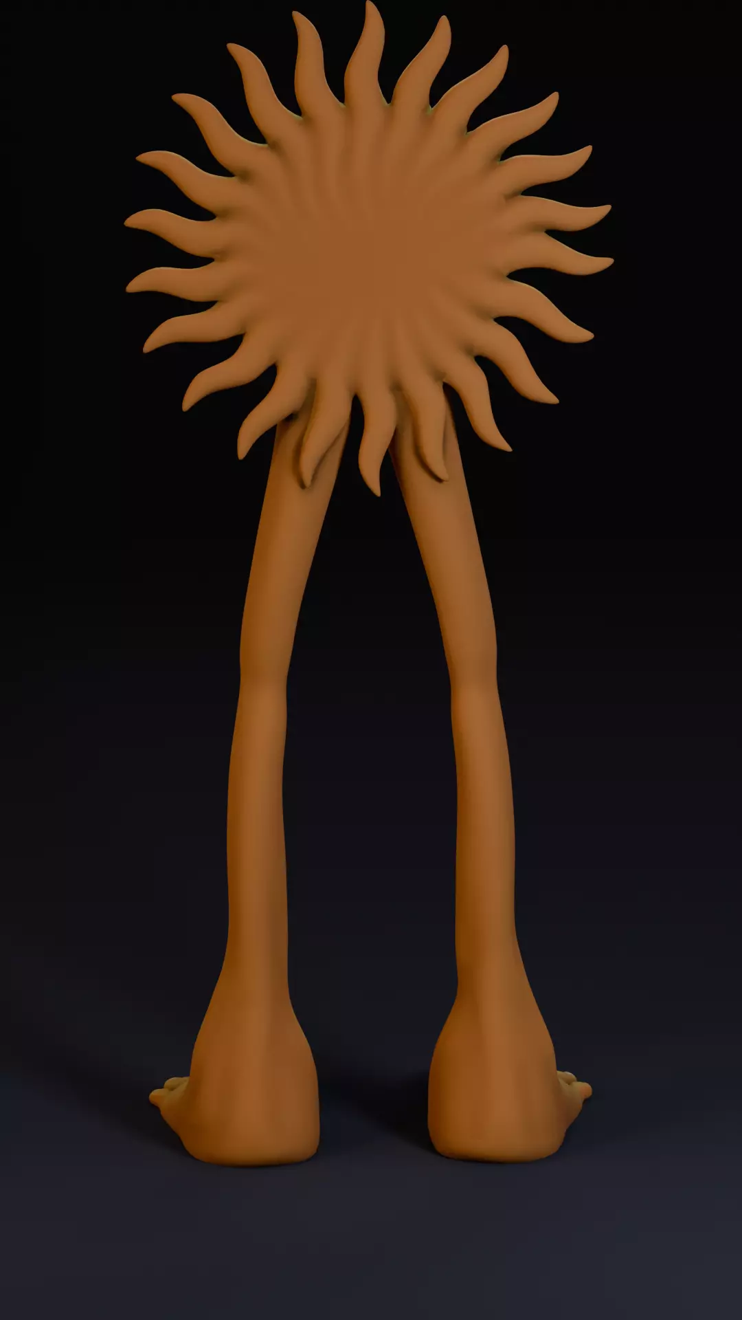creepy Sun Character - Stylized 3D Model with Shape Keys Low-poly 3D model_3