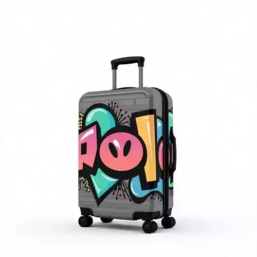 Street Art Graffiti Travel Suitcase 3D Model Low-poly 3D model