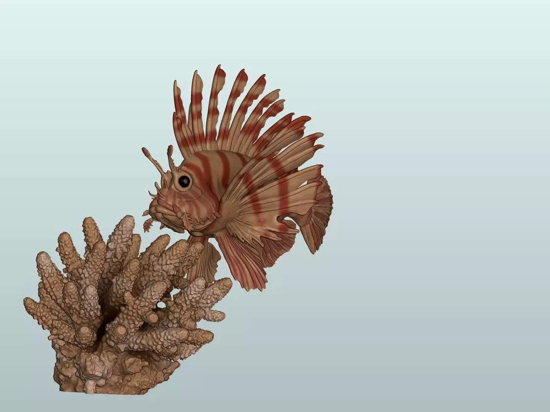 Lionfish fish 3D print 3D print model_1