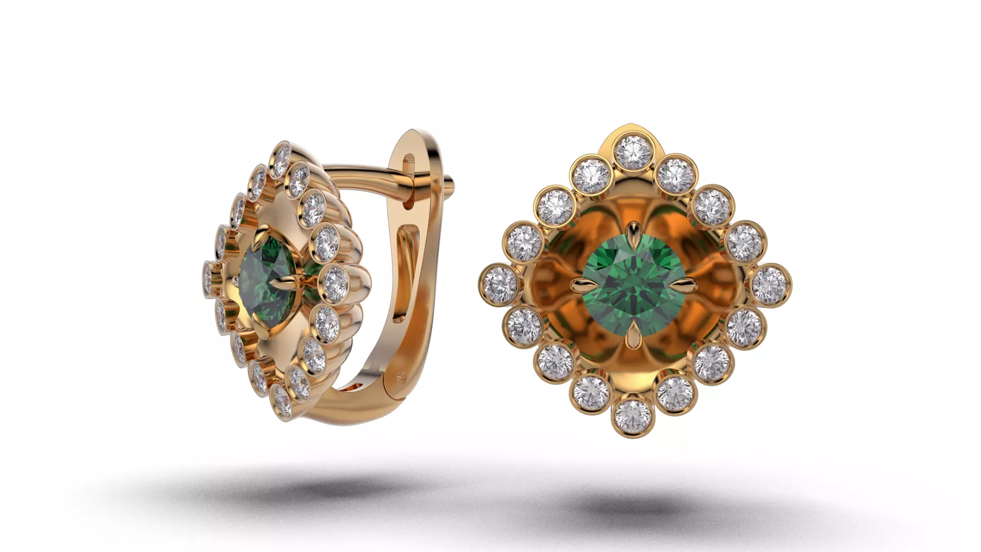 Diamond jewelry earring Coloured Classic E40 3D print model