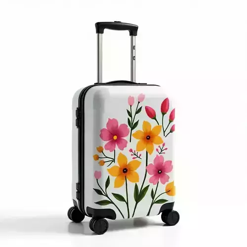Spring Blossom Travel Suitcase 3D Model Low-poly 3D model
