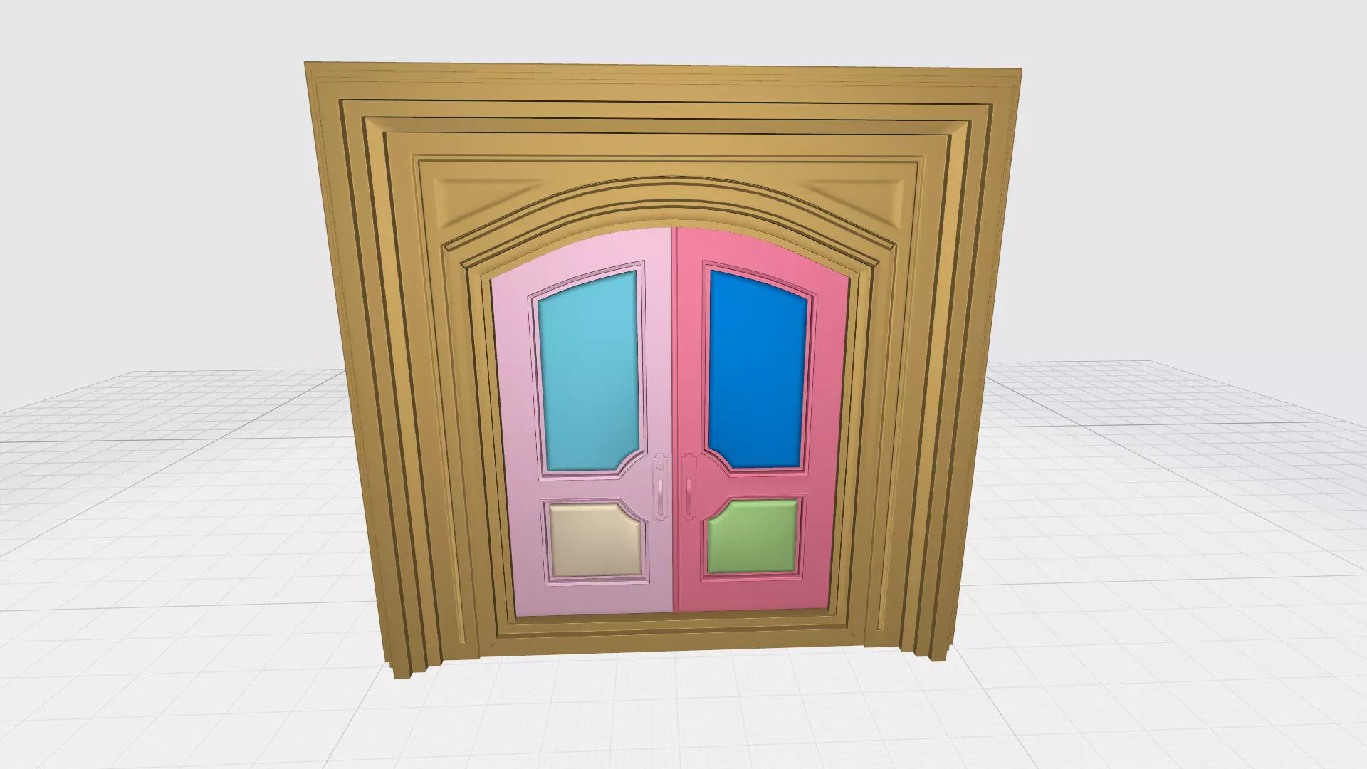 Hinged Doubledoor 01 3D model_5