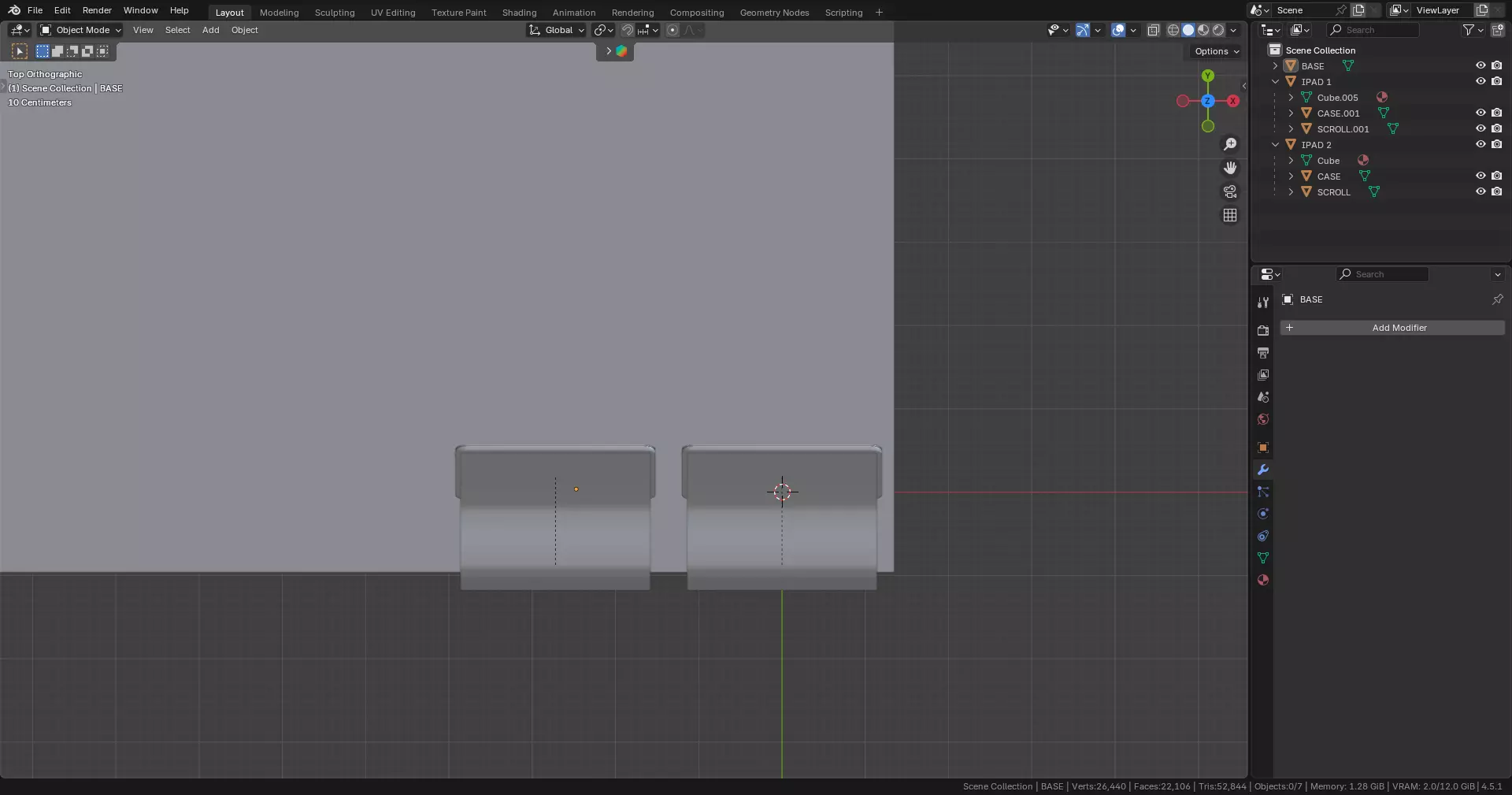 Two IPads Long Scroll 3D model_4