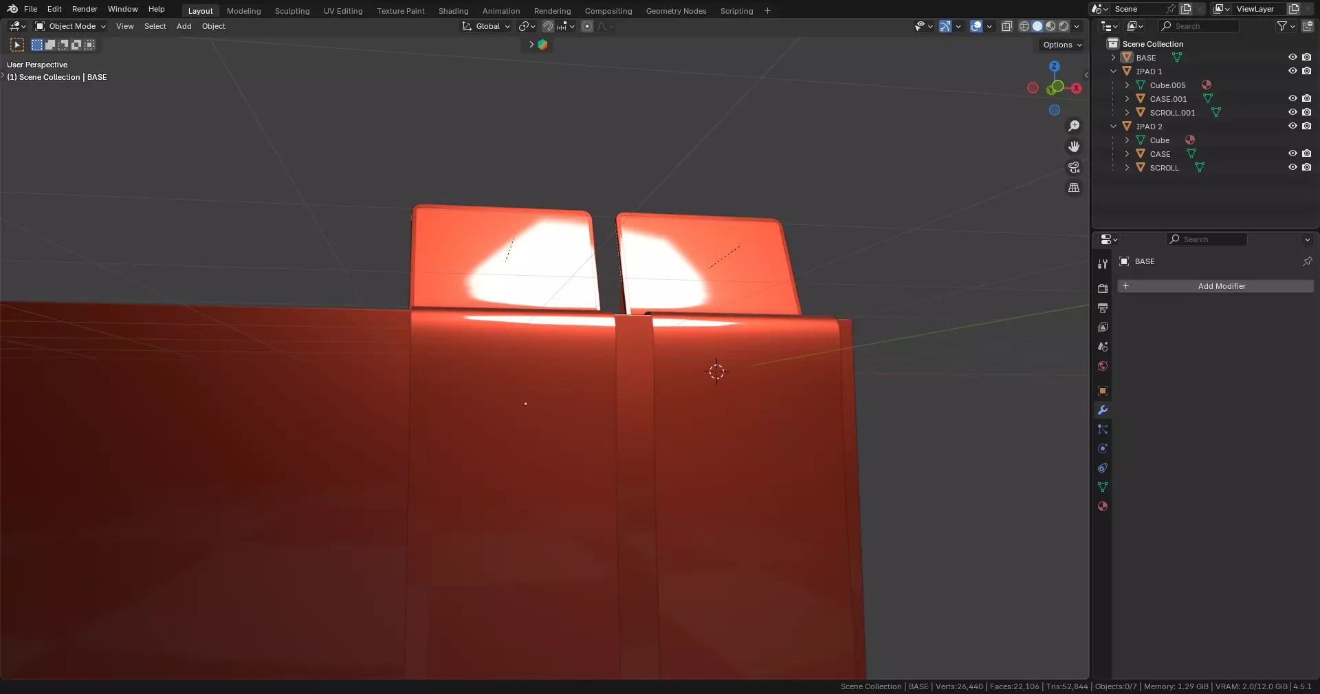 Two IPads Long Scroll 3D model_10
