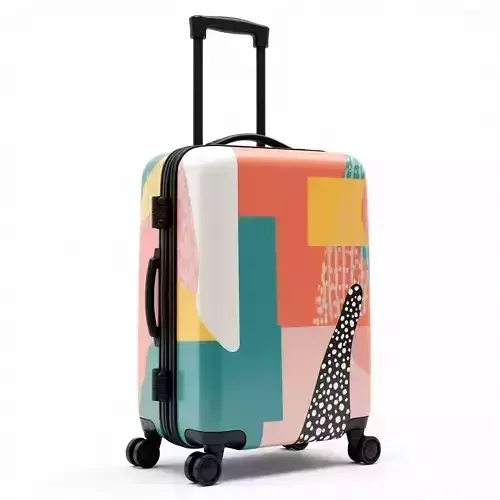 Abstract Modern Art Travel Suitcase 3D Model Low-poly 3D model