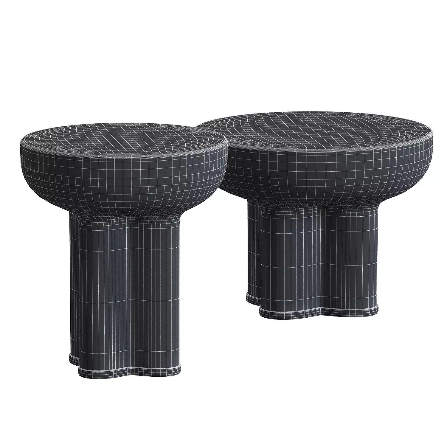 Crown Table Low and Tall - Smoked Forest 3D model_3