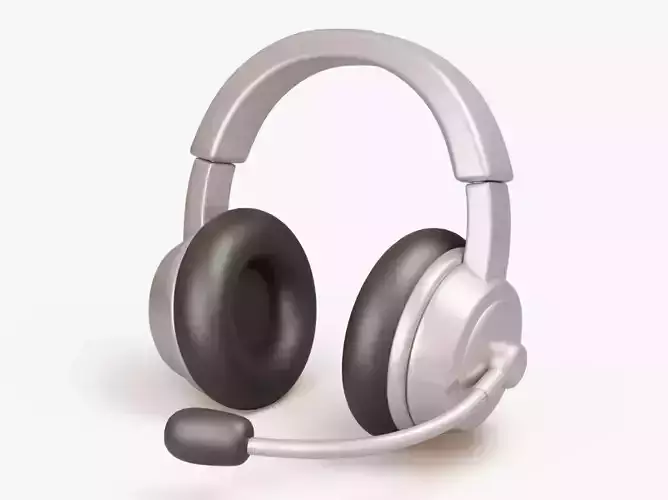 Headset with Microphone 3D model