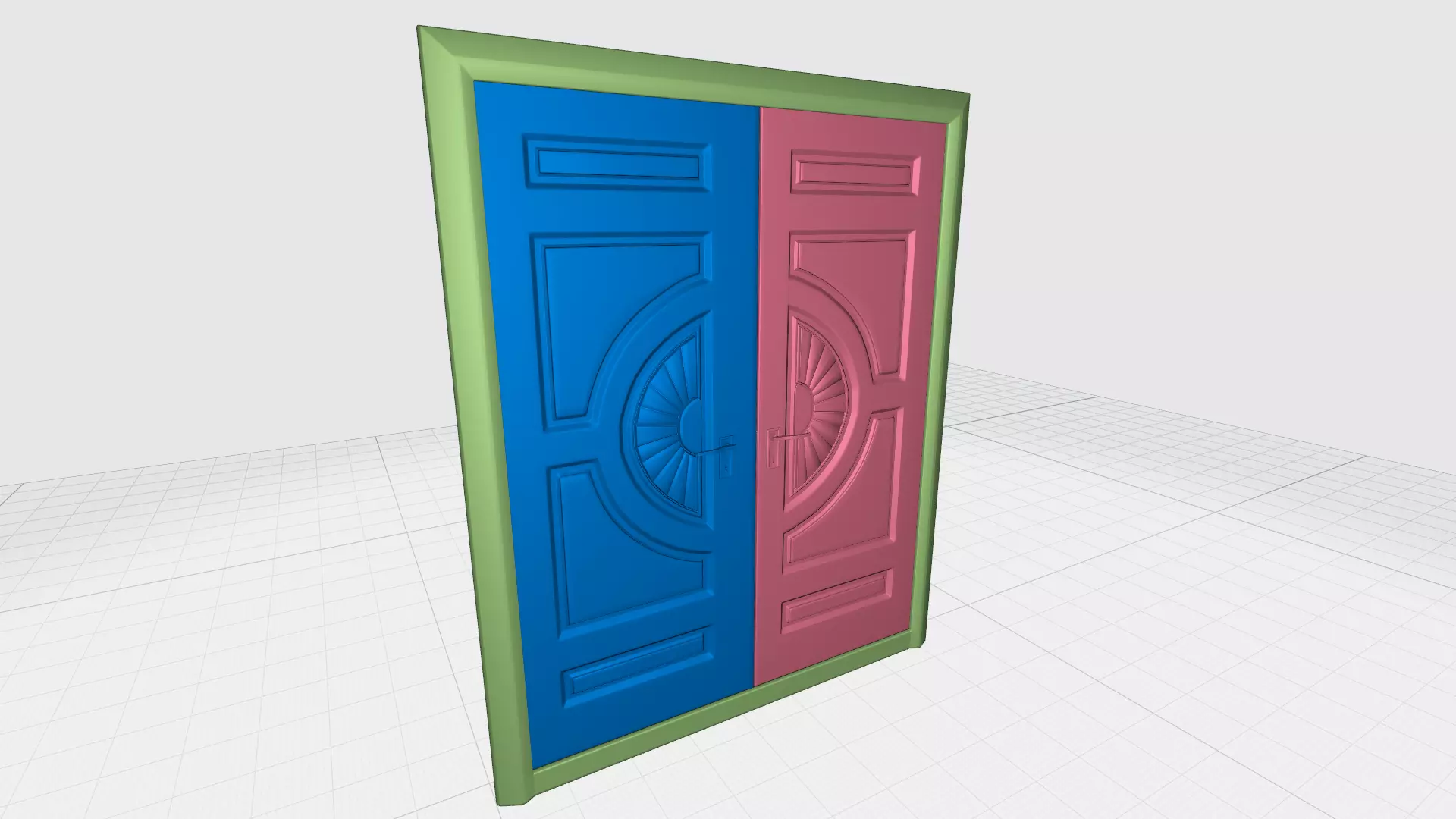 Hinged Doubledoor 02 3D model_3