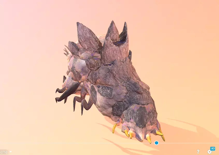 REd VElvet Sandworm Monster Run 3D model_2