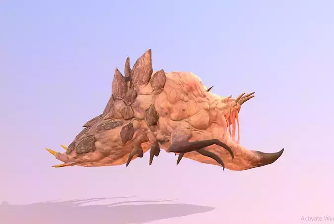 REd VElvet Sandworm Monster Run 3D model